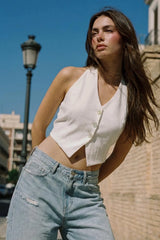 Top halter botones