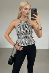 Top halter Flash con jaretas
