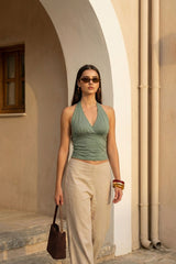 Top halter Victora escote v