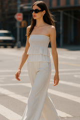 Top Hana strapless con olanes