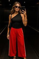 Top Iris un hombro con plisados