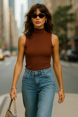 Top River canalé sin mangas