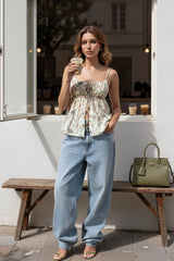 Top tirantes estampado