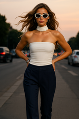 Top tubo After party detalle choker