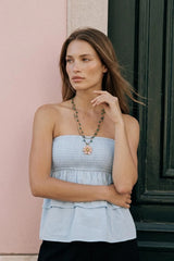Top Vanni strapless with ruffles