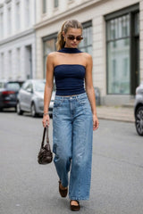 Top tubo Sway canalé choker