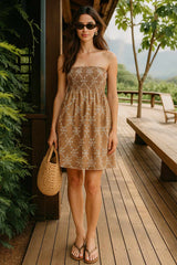 Island Girl vestido bordado strapless