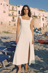 Vestido largo abertura