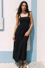 Vestido maxi tirantes nudo