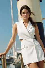 Vestido sin mangas solapa