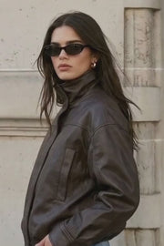 Puffer jacket with high neck